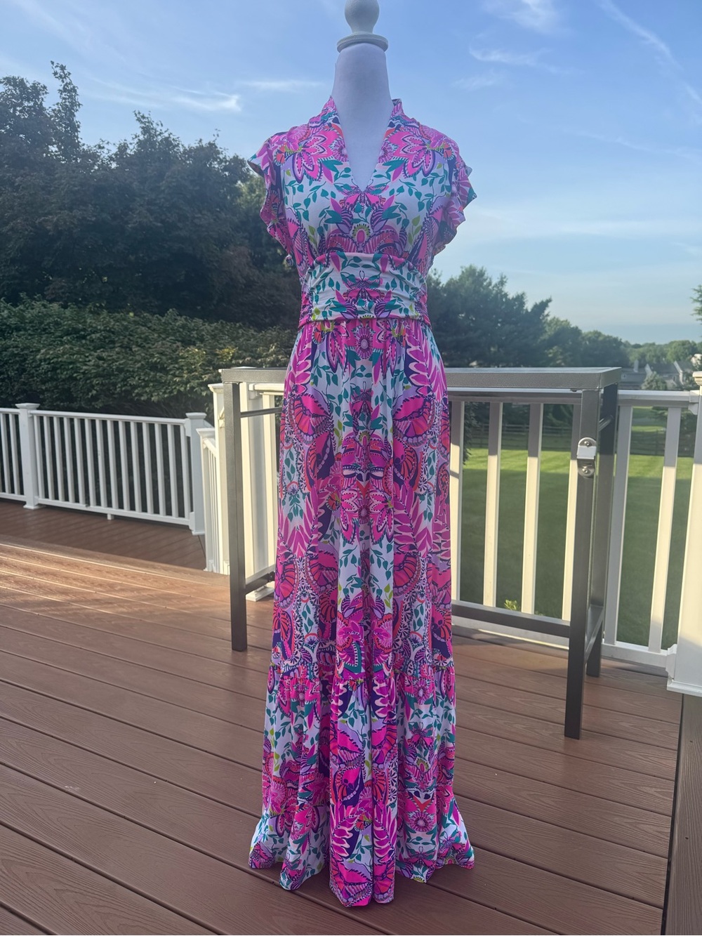 NWT Lilly Pulitzer Adriann Flutter Maxi Dress